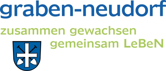 Logo von Graben-Neudorf, mit dem Jubiläums-Motto: "Zusammen gewachsen, gemeinsam leben".